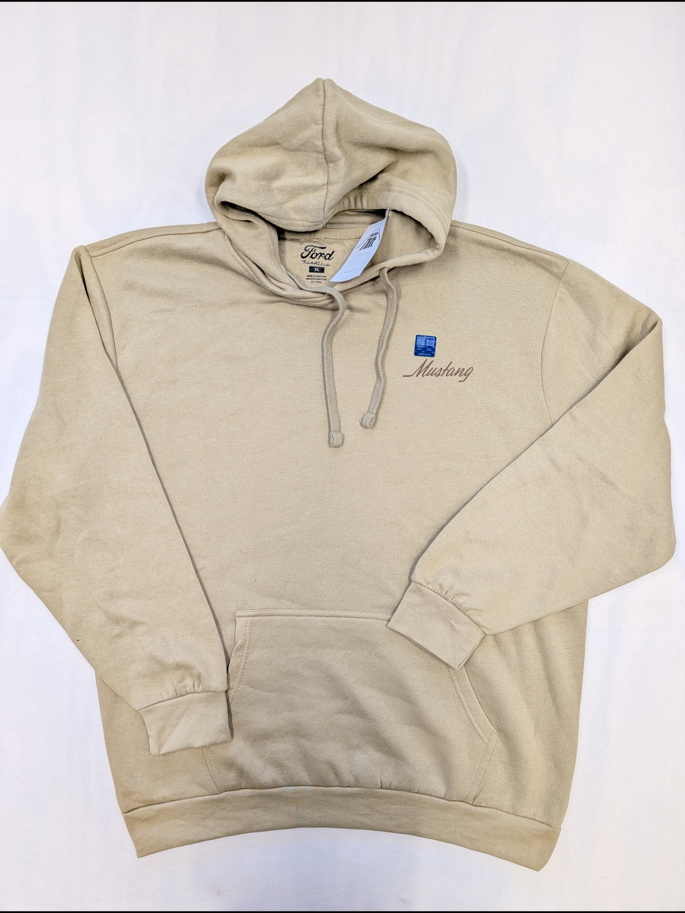 Ford Beige Mustang Hooded Sweatshirt